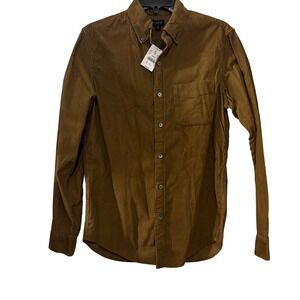J. Crew Men's Shirt Small NWT Corduroy Button Down Brown